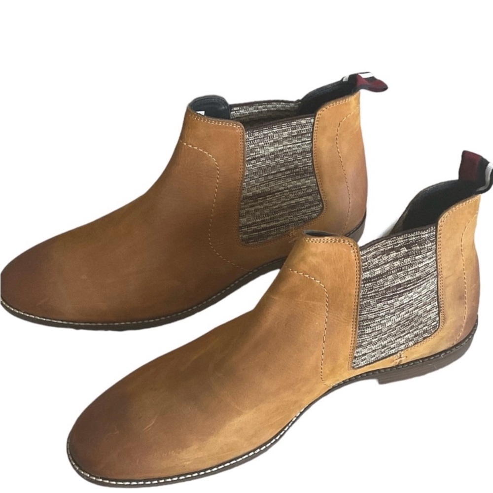 Ben Sherman Tan Leather Chelsea Boots Men’s NWOB Slip On Ankle Boots